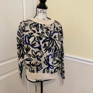 NEW ANTHROPOLOGIE FLORAL KNIT SWEATER